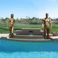 life size modern metal garden bronze swimming pool sculpture